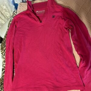 Ariat Tek Series Pink Quarter Zip Pullover cold series Medium